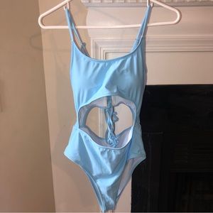 Light blue one piece swimsuit